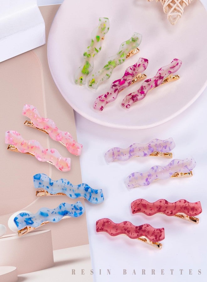 Cptots 12 PCS Acrylic Resin Alligator Barrettes For Women Small Cute Clips For Thick Thin Hair Fashion Decorative Accessories,Purple Green Blue Gradien Red - Image 2